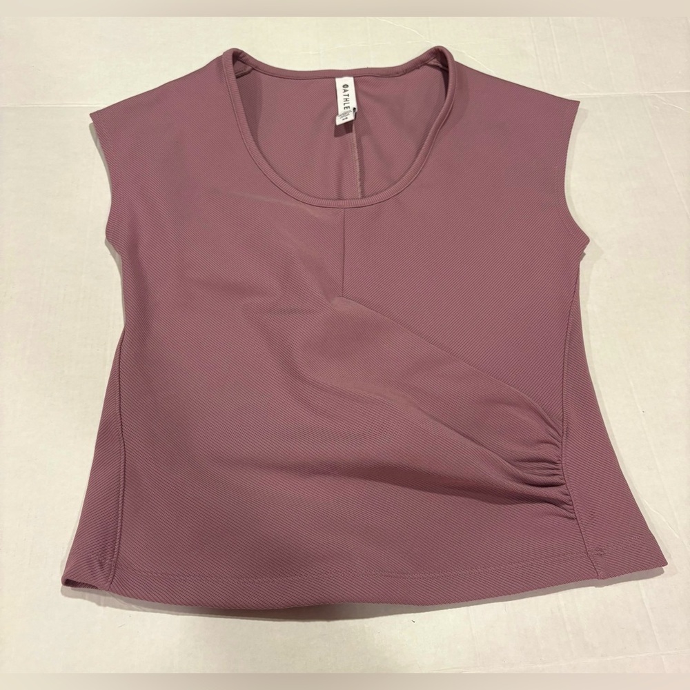 Athleta Dark Purple Tee Crop Fit Top Womans Size XS